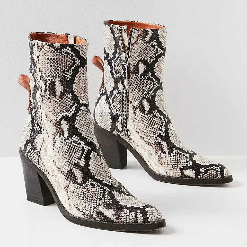 Snakeskin Ankle Boots