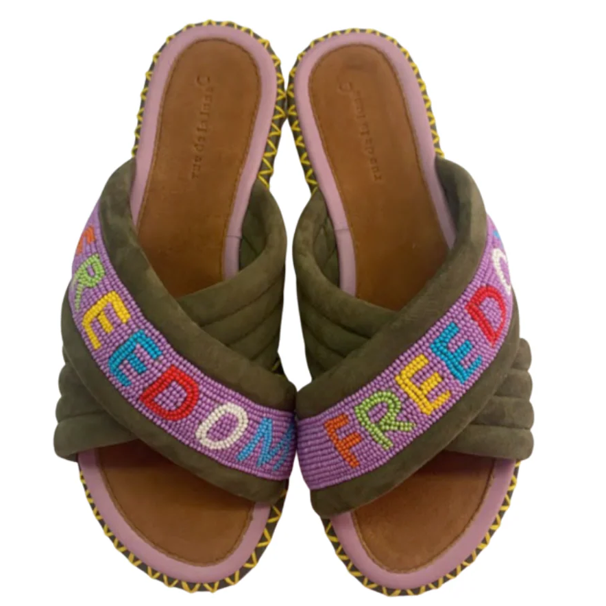 Colourway Diamond Patterned Chunky Sole Mule Sandals