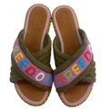 Colourway Diamond Patterned Chunky Sole Mule Sandals
