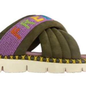 Colourway Diamond Patterned Chunky Sole Mule Sandals