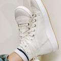 White Canvas High Top Trainers