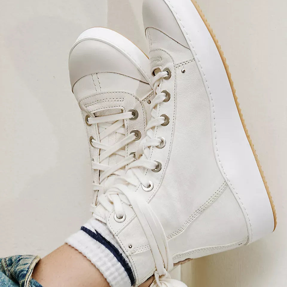 White Canvas High Top Trainers