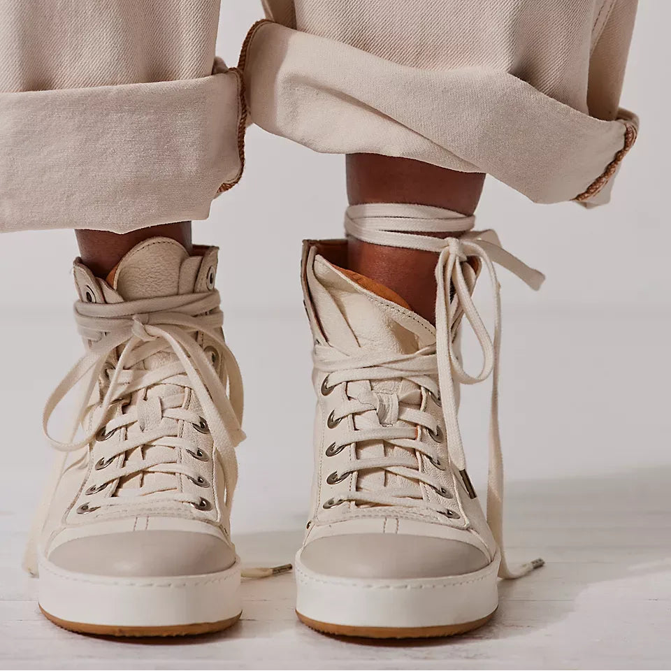 White Canvas High Top Trainers