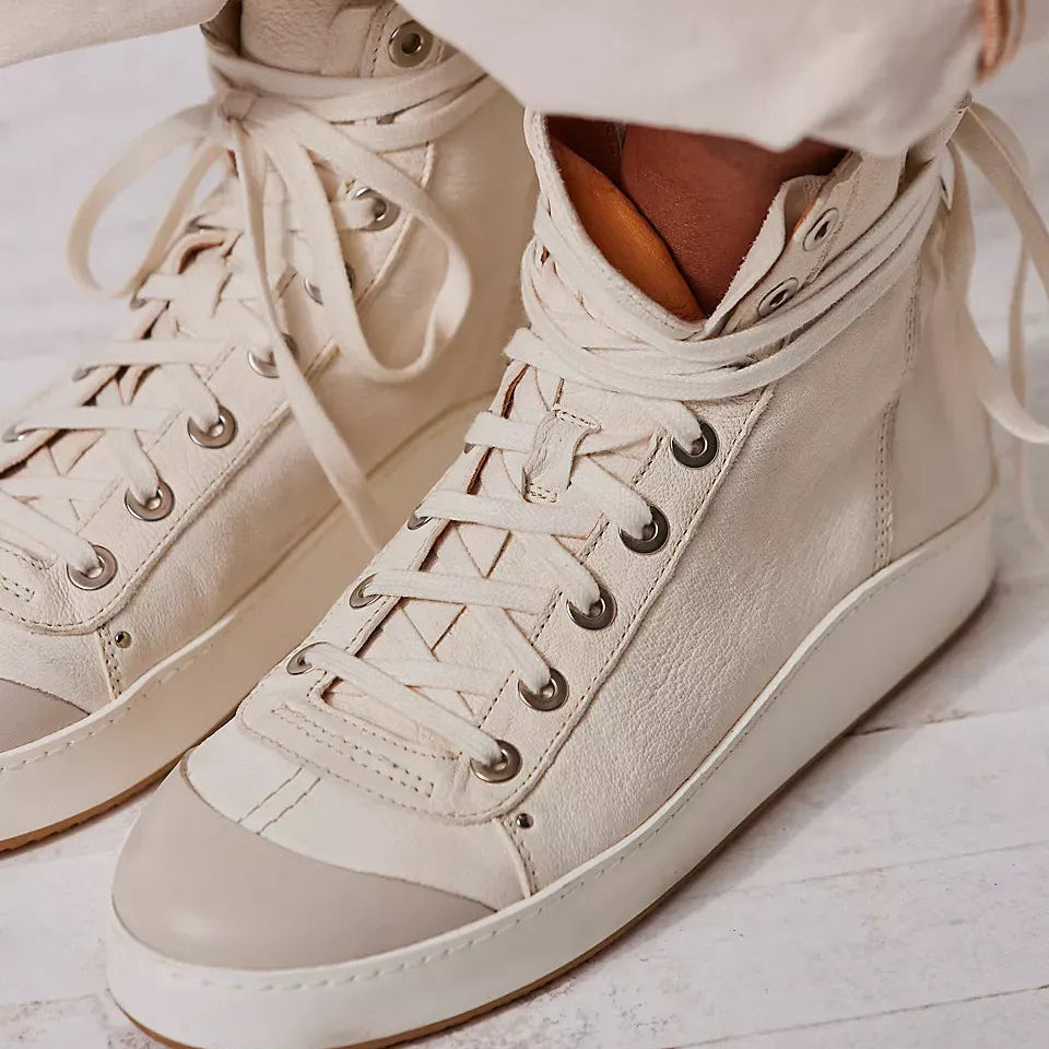 White Canvas High Top Trainers