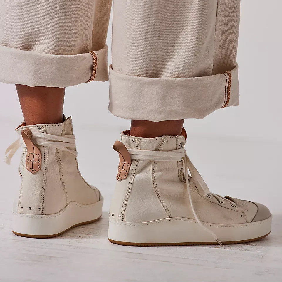 White Canvas High Top Trainers